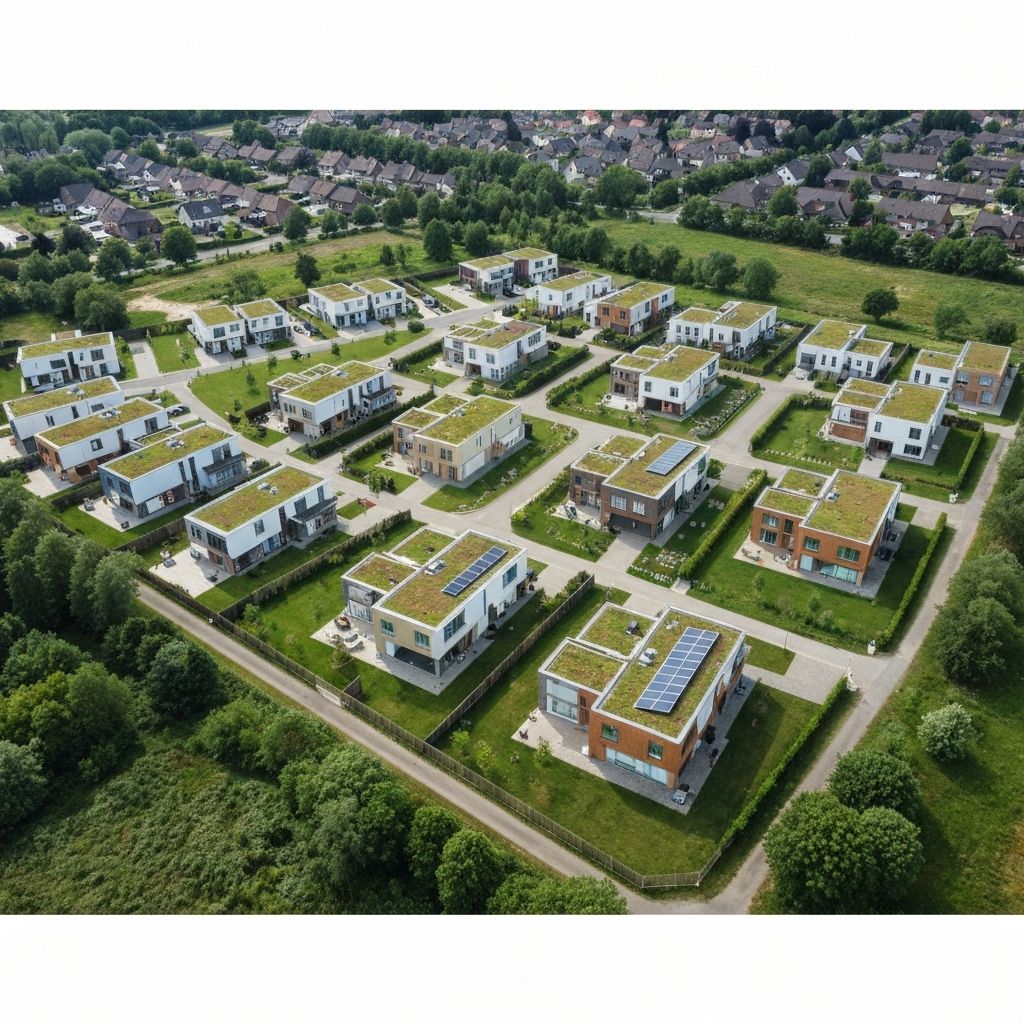 BedZED sustainable housing development aerial view