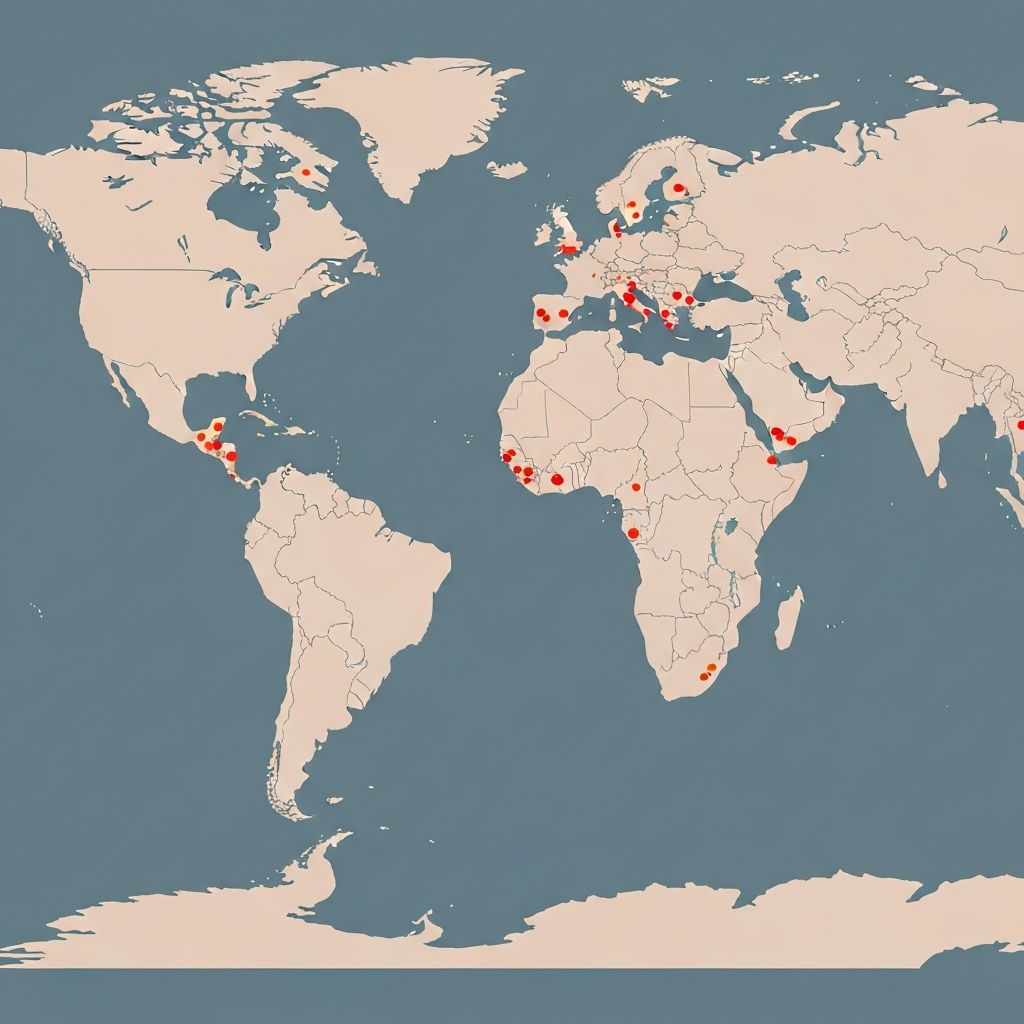 World map showing earthquake zones concentrated along Pacific Ring of Fire and plate boundaries