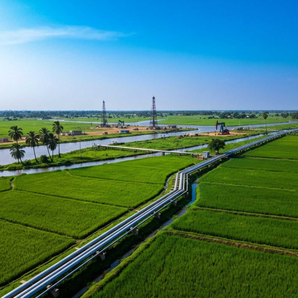 Niger Delta oil operations showing oil infrastructure