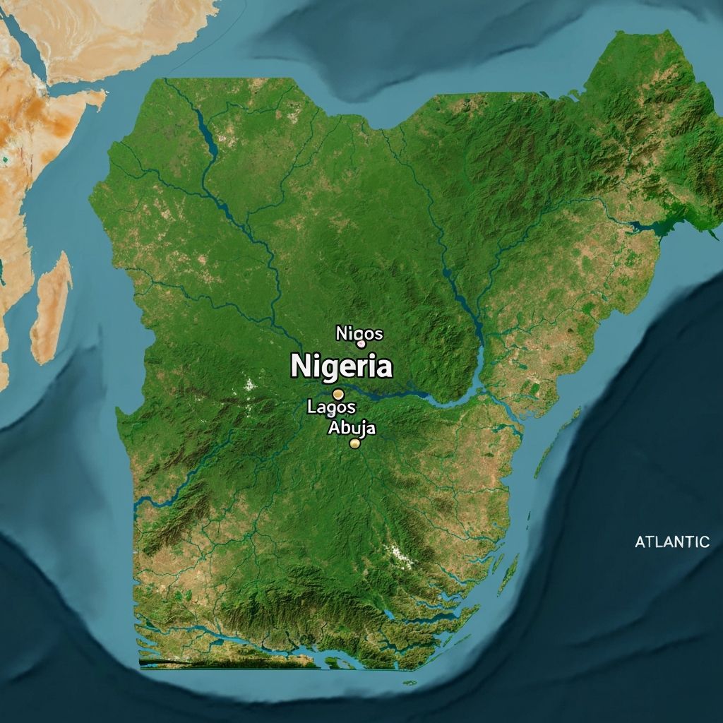 Map of Nigeria showing location in West Africa